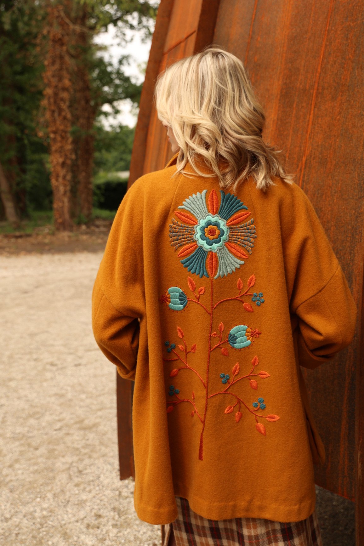 hand embroidered wool jacket